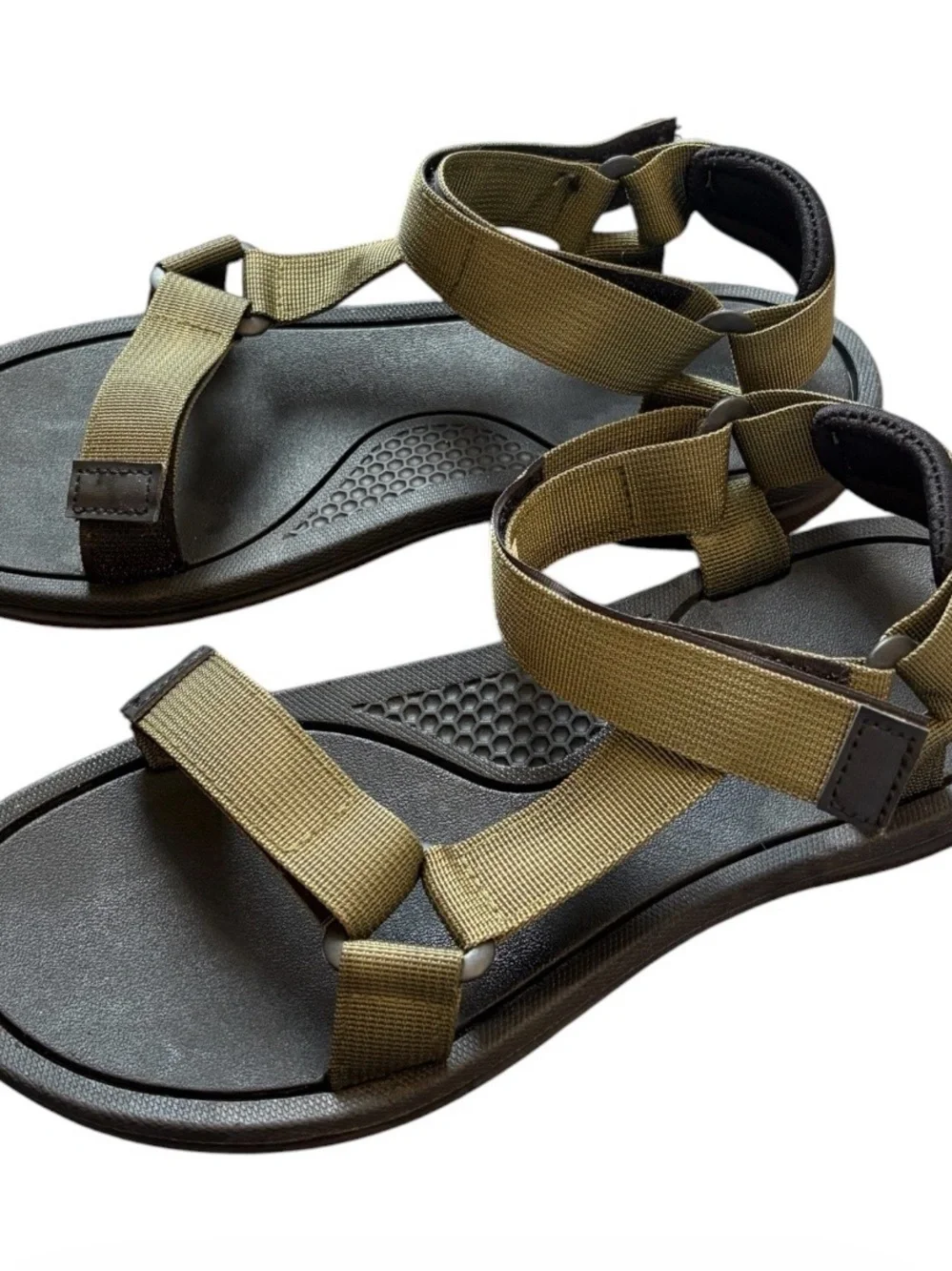 Men's Olive Triple T Trading Sport Sandals with Adjustable Straps Size 11